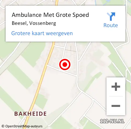 Locatie op kaart van de 112 melding: Ambulance Met Grote Spoed Naar Beesel, Vossenberg op 7 juni 2017 06:32