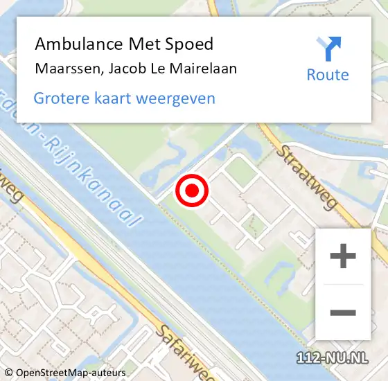 Locatie op kaart van de 112 melding: Ambulance Met Spoed Naar Maarssen, Jacob Le Mairelaan op 7 juni 2017 08:25