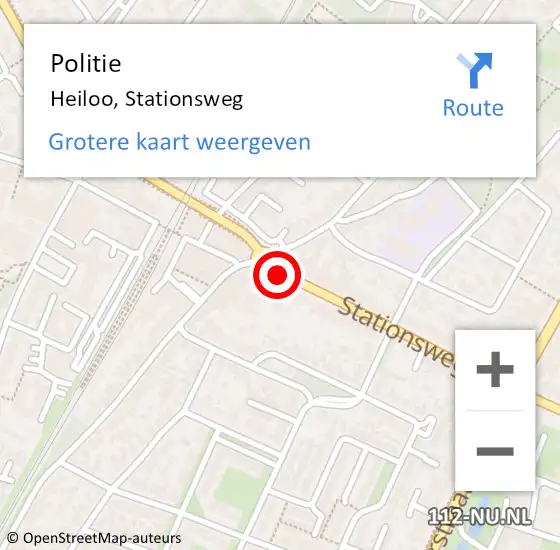 Locatie op kaart van de 112 melding: Politie Heiloo, Stationsweg op 7 juni 2017 08:36