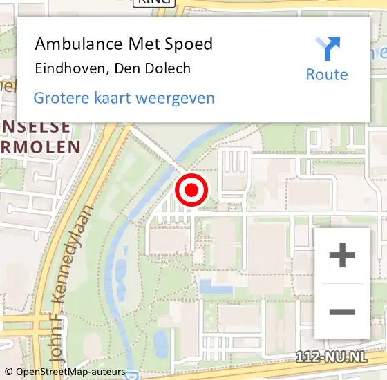 Locatie op kaart van de 112 melding: Ambulance Met Spoed Naar Eindhoven, Den Dolech op 7 juni 2017 08:41