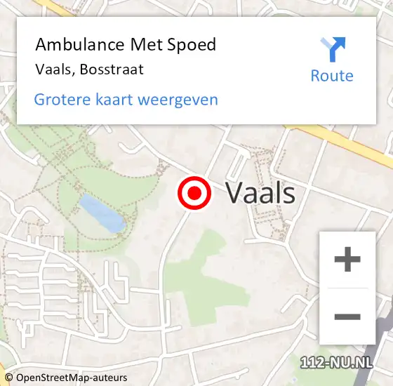 Locatie op kaart van de 112 melding: Ambulance Met Spoed Naar Vaals, Bosstraat op 23 januari 2014 05:14