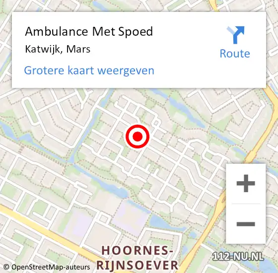 Locatie op kaart van de 112 melding: Ambulance Met Spoed Naar Katwijk, Mars op 7 juni 2017 09:29