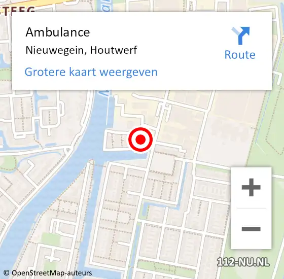 Locatie op kaart van de 112 melding: Ambulance Nieuwegein, Houtwerf op 7 juni 2017 11:08