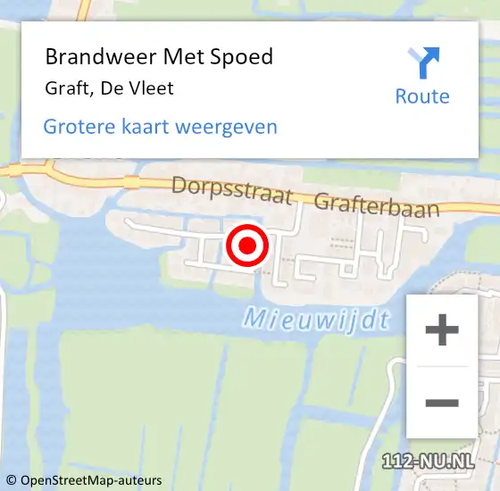 Locatie op kaart van de 112 melding: Brandweer Met Spoed Naar Graft, De Vleet op 7 juni 2017 11:50