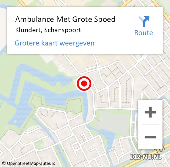 Locatie op kaart van de 112 melding: Ambulance Met Grote Spoed Naar Klundert, Schanspoort op 7 juni 2017 11:51