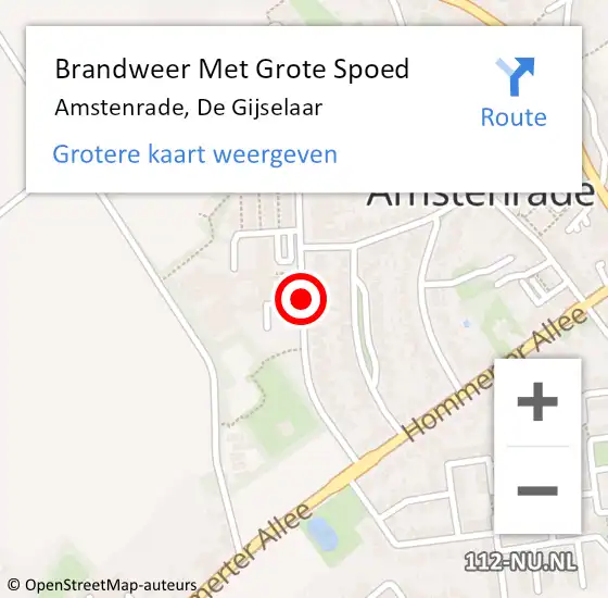 Locatie op kaart van de 112 melding: Brandweer Met Grote Spoed Naar Amstenrade, De Gijselaar op 7 juni 2017 11:59