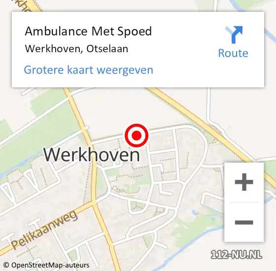 Locatie op kaart van de 112 melding: Ambulance Met Spoed Naar Werkhoven, Otselaan op 7 juni 2017 12:20