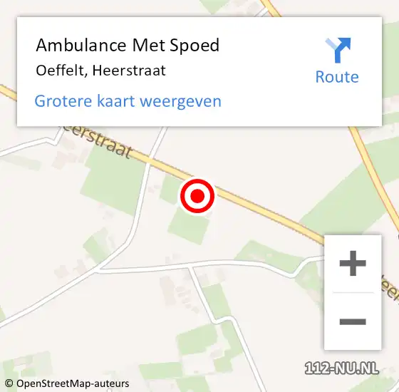 Locatie op kaart van de 112 melding: Ambulance Met Spoed Naar Oeffelt, Heerstraat op 7 juni 2017 12:20