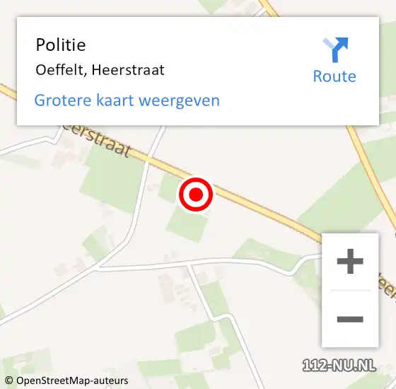 Locatie op kaart van de 112 melding: Politie Oeffelt, Heerstraat op 7 juni 2017 12:21