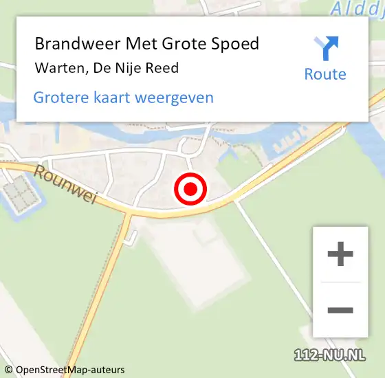 Locatie op kaart van de 112 melding: Brandweer Met Grote Spoed Naar Warten, De Nije Reed op 7 juni 2017 12:28