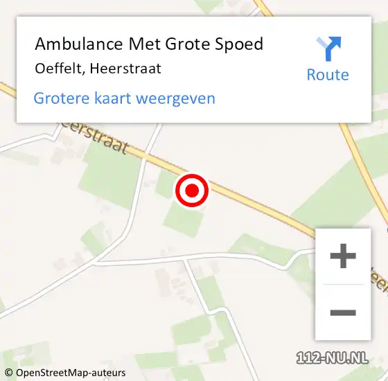 Locatie op kaart van de 112 melding: Ambulance Met Grote Spoed Naar Oeffelt, Heerstraat op 7 juni 2017 12:29