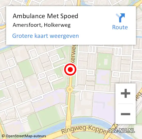 Locatie op kaart van de 112 melding: Ambulance Met Spoed Naar Amersfoort, Holkerweg op 7 juni 2017 14:24