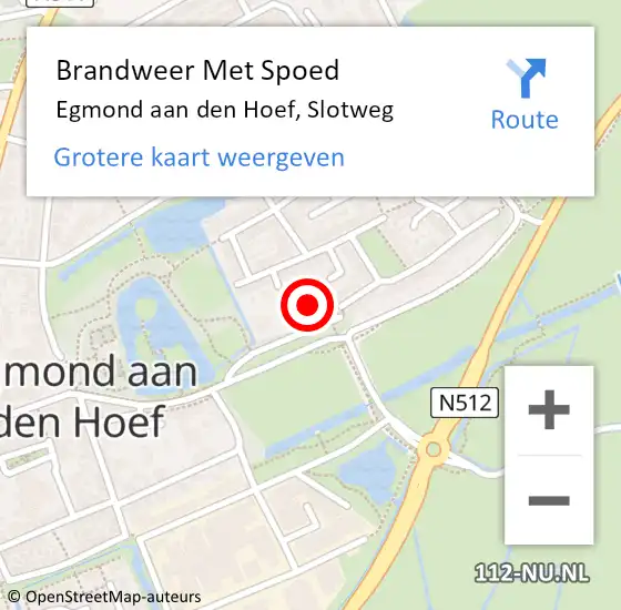 Locatie op kaart van de 112 melding: Brandweer Met Spoed Naar Egmond aan den Hoef, Slotweg op 7 juni 2017 15:01