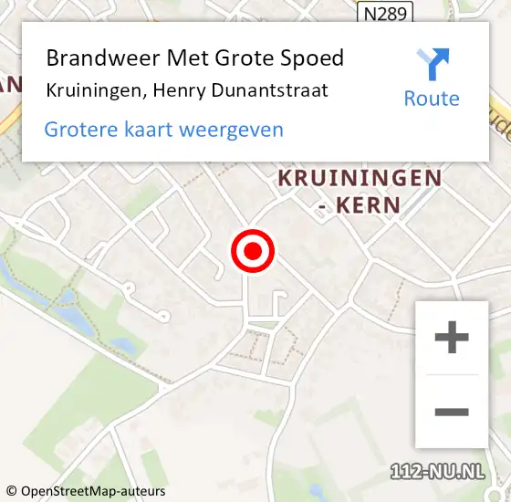 Locatie op kaart van de 112 melding: Brandweer Met Grote Spoed Naar Kruiningen, Henry Dunantstraat op 7 juni 2017 15:27