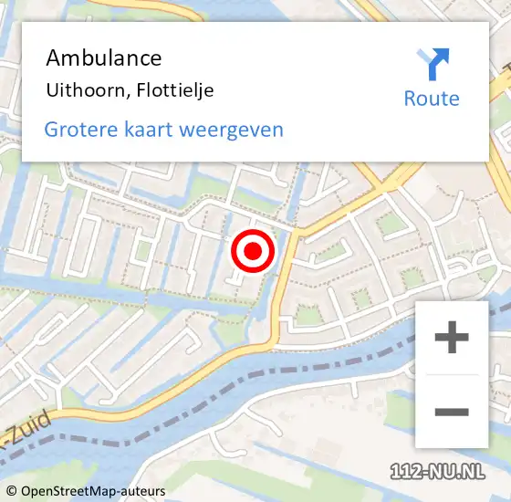 Locatie op kaart van de 112 melding: Ambulance Uithoorn, Flottielje op 7 juni 2017 15:55