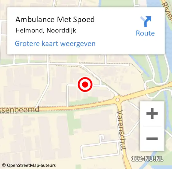 Locatie op kaart van de 112 melding: Ambulance Met Spoed Naar Helmond, Noorddijk op 7 juni 2017 15:55