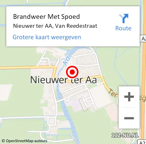 Locatie op kaart van de 112 melding: Brandweer Met Spoed Naar Nieuwer ter AA, Van Reedestraat op 7 juni 2017 16:42