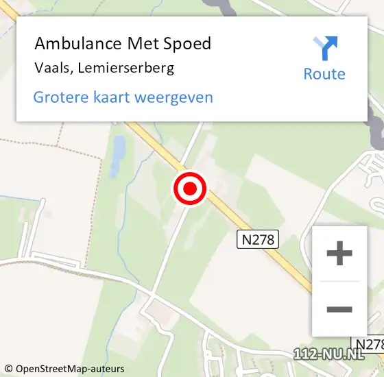 Locatie op kaart van de 112 melding: Ambulance Met Spoed Naar Vaals, Lemierserberg op 23 januari 2014 07:37