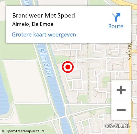 Locatie op kaart van de 112 melding: Brandweer Met Spoed Naar Almelo, De Emoe op 7 juni 2017 17:02