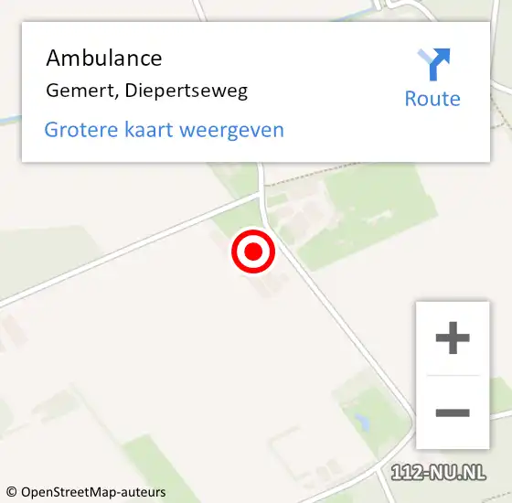 Locatie op kaart van de 112 melding: Ambulance Gemert, Diepertseweg op 7 juni 2017 17:13