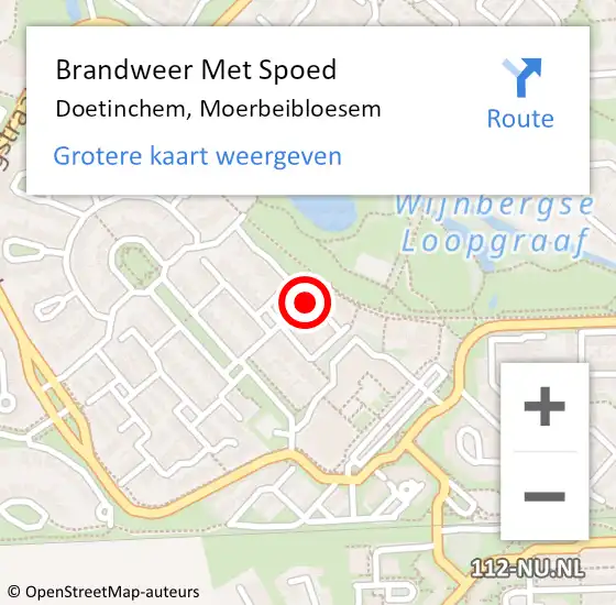 Locatie op kaart van de 112 melding: Brandweer Met Spoed Naar Doetinchem, Moerbeibloesem op 7 juni 2017 17:58