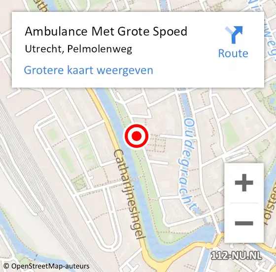 Locatie op kaart van de 112 melding: Ambulance Met Grote Spoed Naar Utrecht, Pelmolenweg op 7 juni 2017 18:06