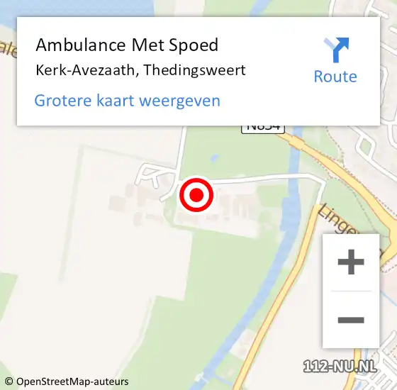 Locatie op kaart van de 112 melding: Ambulance Met Spoed Naar Kerk-Avezaath, Thedingsweert op 7 juni 2017 18:21