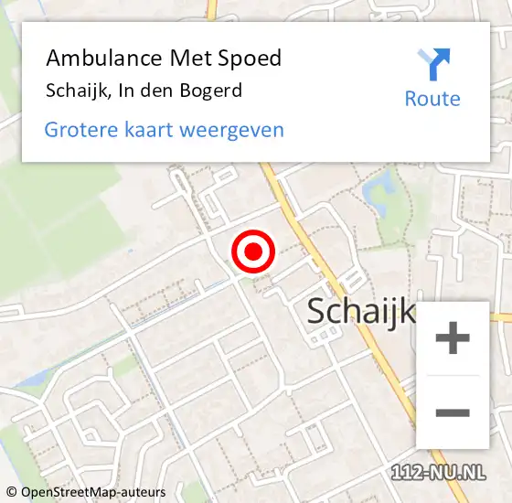 Locatie op kaart van de 112 melding: Ambulance Met Spoed Naar Schaijk, In den Bogerd op 7 juni 2017 19:16