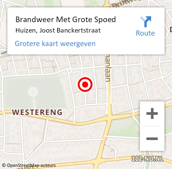 Locatie op kaart van de 112 melding: Brandweer Met Grote Spoed Naar Huizen, Joost Banckertstraat op 7 juni 2017 19:33