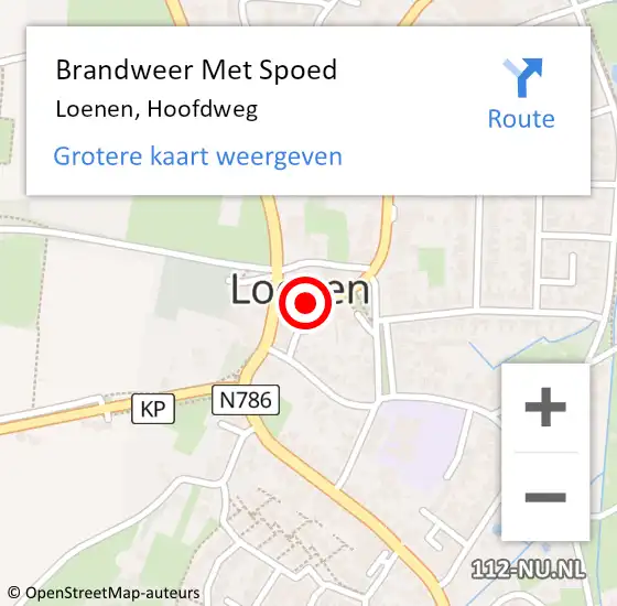 Locatie op kaart van de 112 melding: Brandweer Met Spoed Naar Loenen, Hoofdweg op 7 juni 2017 19:55