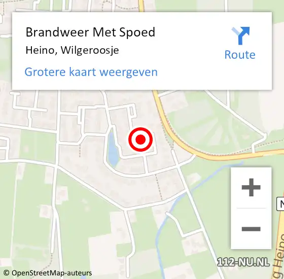 Locatie op kaart van de 112 melding: Brandweer Met Spoed Naar Heino, Wilgeroosje op 7 juni 2017 21:42