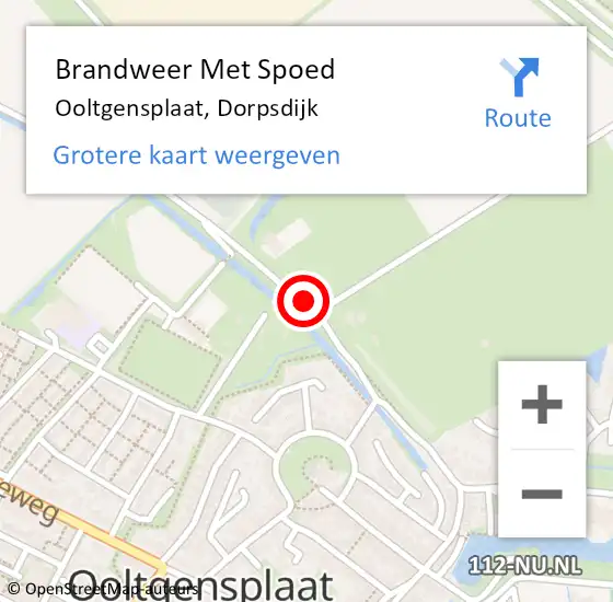 Locatie op kaart van de 112 melding: Brandweer Met Spoed Naar Ooltgensplaat, Dorpsdijk op 7 juni 2017 21:55