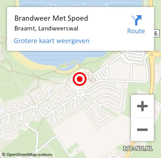 Locatie op kaart van de 112 melding: Brandweer Met Spoed Naar Braamt, Landweerswal op 7 juni 2017 22:50