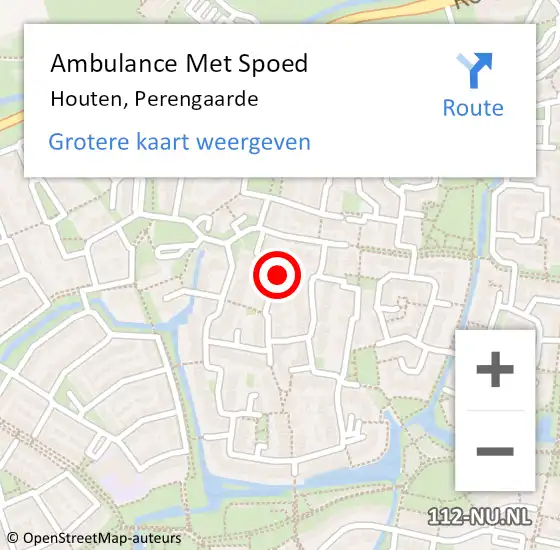 Locatie op kaart van de 112 melding: Ambulance Met Spoed Naar Houten, Perengaarde op 7 juni 2017 22:54