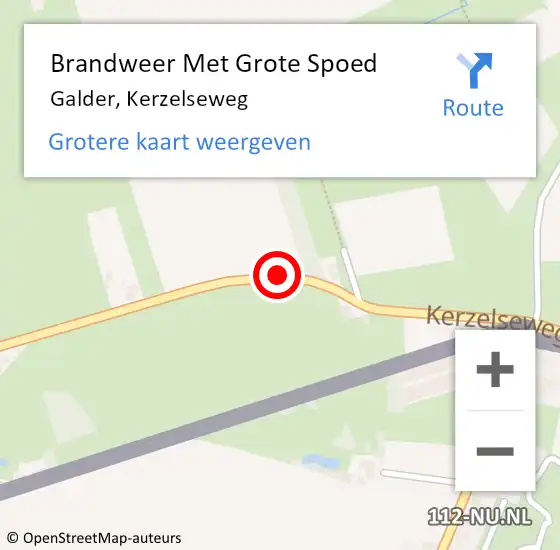 Locatie op kaart van de 112 melding: Brandweer Met Grote Spoed Naar Galder, Kerzelseweg op 8 juni 2017 01:15