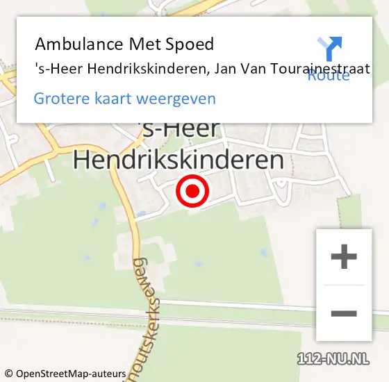 Locatie op kaart van de 112 melding: Ambulance Met Spoed Naar 's-Heer Hendrikskinderen, Jan Van Tourainestraat op 8 juni 2017 01:58