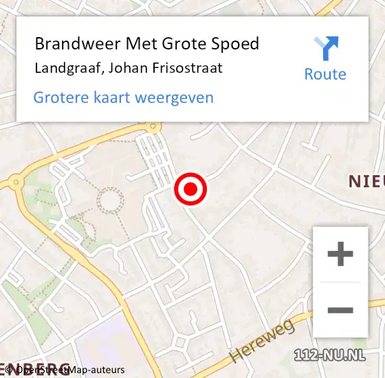 Locatie op kaart van de 112 melding: Brandweer Met Grote Spoed Naar Landgraaf, Johan Frisostraat op 8 juni 2017 02:01