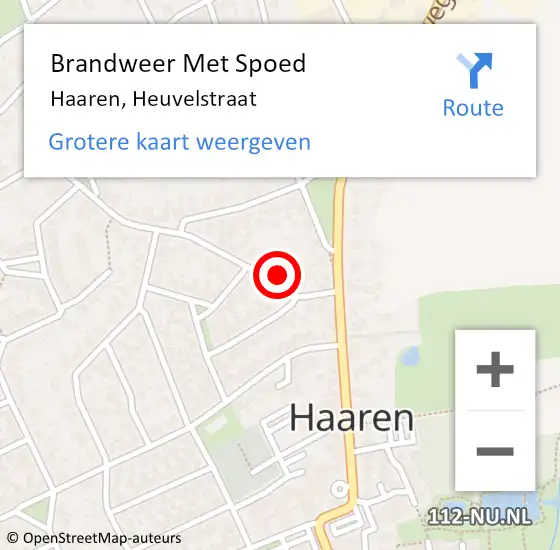 Locatie op kaart van de 112 melding: Brandweer Met Spoed Naar Haaren, Heuvelstraat op 8 juni 2017 02:45