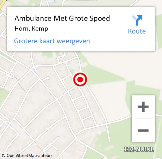Locatie op kaart van de 112 melding: Ambulance Met Grote Spoed Naar Horn, Kemp op 8 juni 2017 03:55