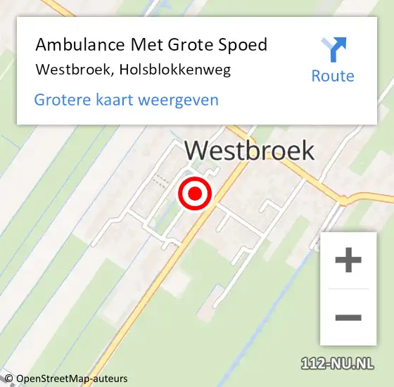 Locatie op kaart van de 112 melding: Ambulance Met Grote Spoed Naar Westbroek, Holsblokkenweg op 8 juni 2017 04:45