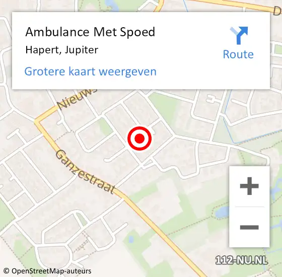 Locatie op kaart van de 112 melding: Ambulance Met Spoed Naar Hapert, Jupiter op 8 juni 2017 05:02