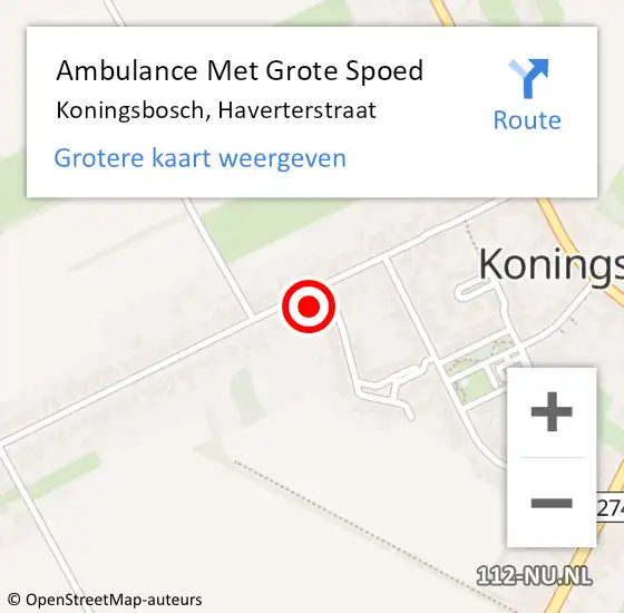 Locatie op kaart van de 112 melding: Ambulance Met Grote Spoed Naar Koningsbosch, Haverterstraat op 8 juni 2017 05:28