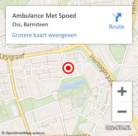 Locatie op kaart van de 112 melding: Ambulance Met Spoed Naar Oss, Barnsteen op 8 juni 2017 05:29