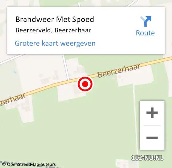 Locatie op kaart van de 112 melding: Brandweer Met Spoed Naar Beerzerveld, Beerzerhaar op 8 juni 2017 06:21