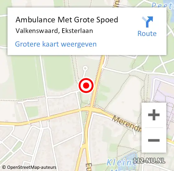 Locatie op kaart van de 112 melding: Ambulance Met Grote Spoed Naar Valkenswaard, Eksterlaan op 8 juni 2017 07:21