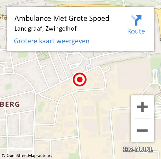 Locatie op kaart van de 112 melding: Ambulance Met Grote Spoed Naar Landgraaf, Zwingelhof op 8 juni 2017 08:24