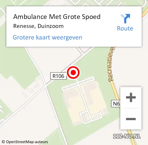 Locatie op kaart van de 112 melding: Ambulance Met Grote Spoed Naar Renesse, Duinzoom op 8 juni 2017 09:07