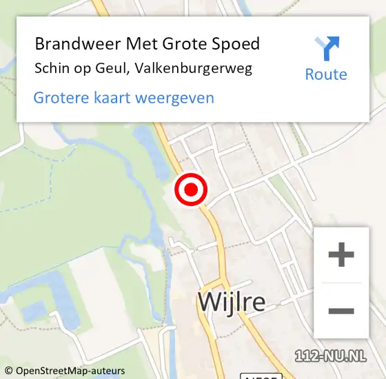 Locatie op kaart van de 112 melding: Brandweer Met Grote Spoed Naar Schin op Geul, Valkenburgerweg op 8 juni 2017 10:09