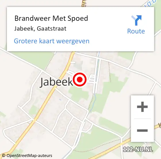 Locatie op kaart van de 112 melding: Brandweer Met Spoed Naar Jabeek, Gaatstraat op 8 juni 2017 10:25