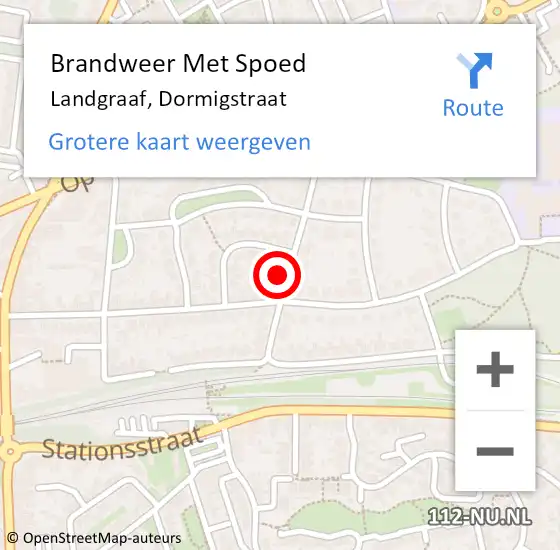 Locatie op kaart van de 112 melding: Brandweer Met Spoed Naar Landgraaf, Dormigstraat op 8 juni 2017 12:47